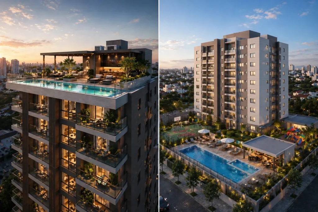 predio com rooftop ou área de lazer comum