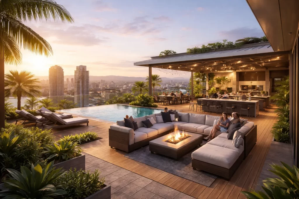 Rooftop Terraço de luxo ao pôr do sol